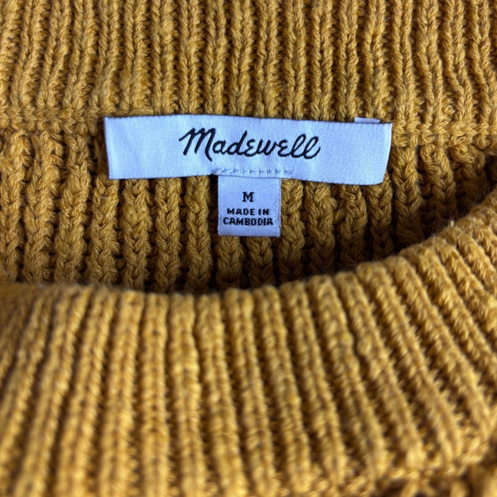 Madewell Halter Sweater Tank Mustard Yellow Cotton Knit Sleeveless Top Medium - Picture 4 of 8